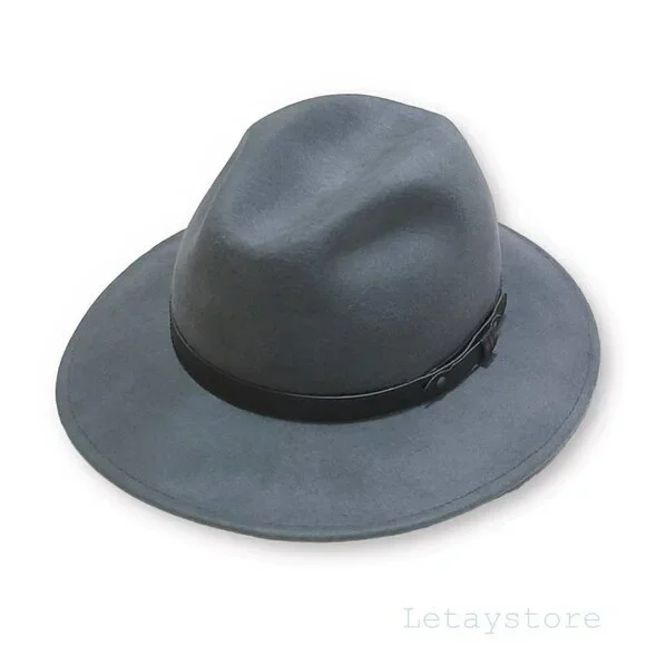 NWT CINTELLI & GALLUZZO Italy Wool Leather Trim Felt Fedora Hat